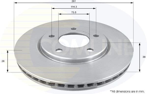 Brake disc, 1pcs FRONT ADC2304V - image 2