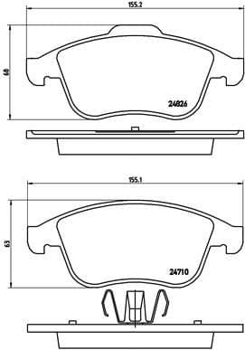 Brake pads front, Top Quality P68047