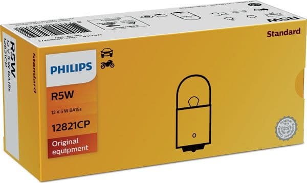 Lemputė 12V R5W BA15S - 12821CP (PHILIPS) - Autoera - image 2