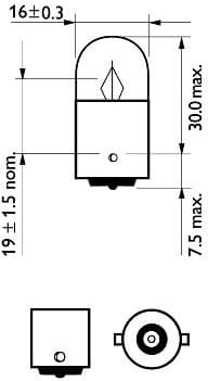 Lemputė 12V R5W BA15S - 12821CP (PHILIPS) - Autoera - image 4