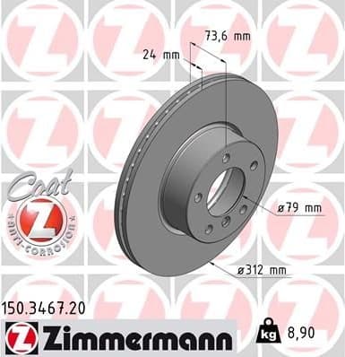 Brake Disc COAT Z 150.3467.20