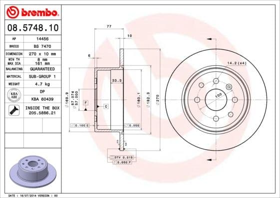 Brake Disc PRIME LINE 08.5748.10 - image 2