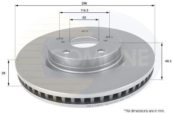 Brake disc, 1pcs FRONT ADC01147V