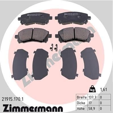 Brake Pad Set, disc brake 21915.170.1