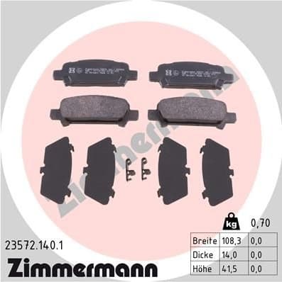 Brake Pad Set, disc brake 23572.140.1