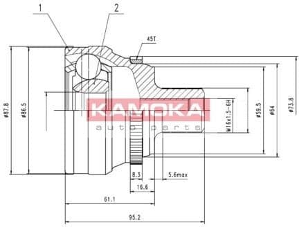 Joint Kit, drive shaft 6622