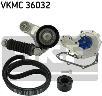 Water Pump + V-ribbed Belt Kit VKMC 36032