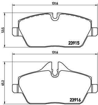 Brake pads front, Top Quality P06034