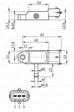 Sensor, boost pressure 0281002593 - image 7