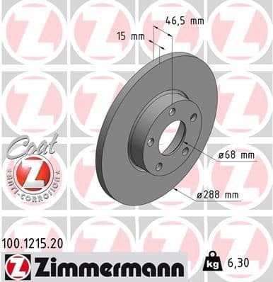 Brake Disc COAT Z 100.1215.20
