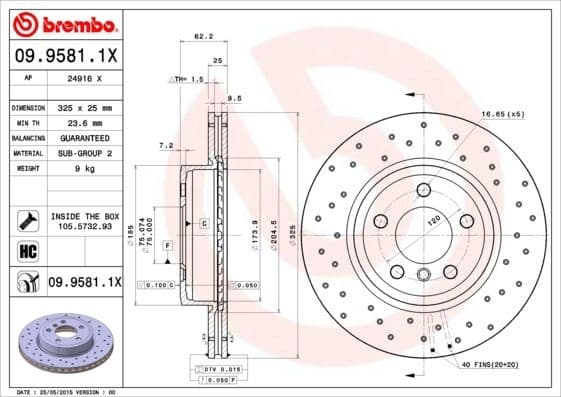 Brake Disc XTRA LINE - Xtra 09.9581.1X