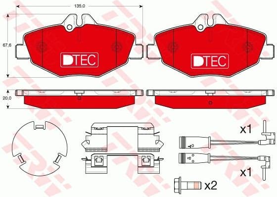 Brake Pad Set, disc brake DTEC COTEC GDB1542DTE