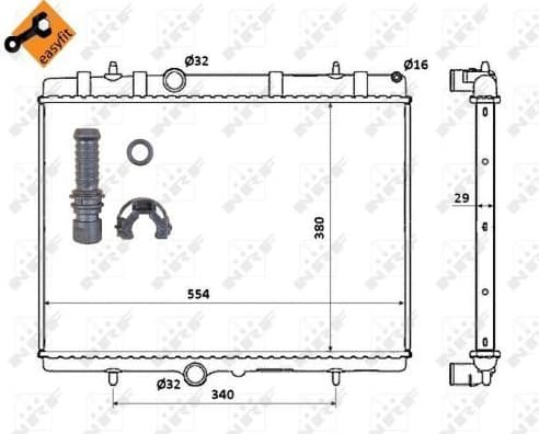 Radiator, engine cooling EASY FIT 50437