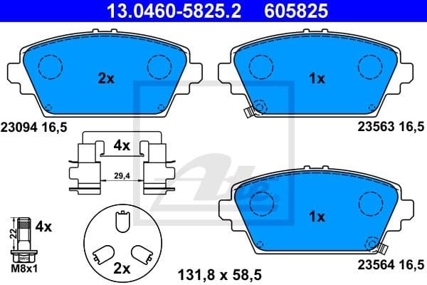 Brake Pad Set, disc brake 13.0460-5825.2