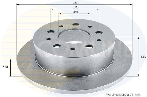 Brake disc, 1pcs REAR ADC1822 - image 2