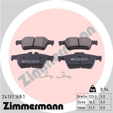 Brake Pad Set, disc brake 24137.168.1