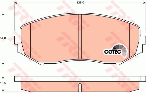 Brake Pad Set, disc brake COTEC GDB3443