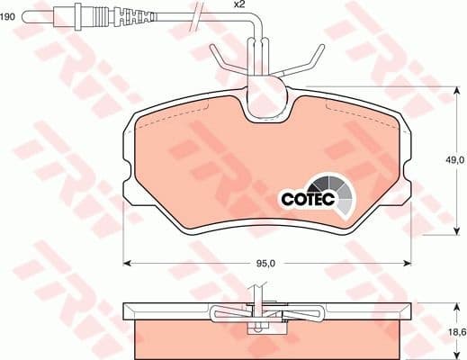 Brake Pad Set, disc brake COTEC GDB793