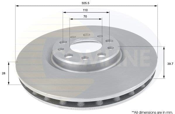 Brake disc, 1pcs FRONT ADC1828V - image 2