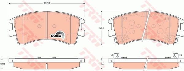 Brake Pad Set, disc brake COTEC GDB3310