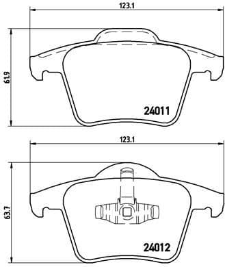 Brake pads rear, Top Quality P86019