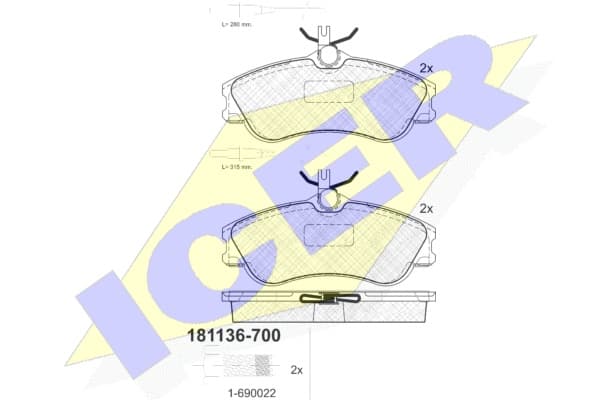 Brake pads front 181136700 - image 2