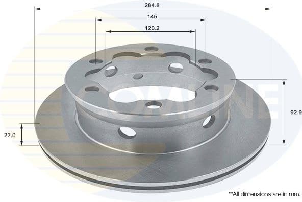 Brake disc, 1pcs REAR ADC1614V - image 2