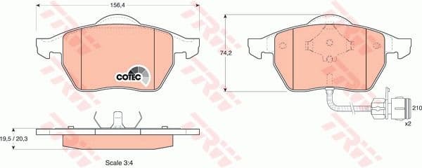Brake Pad Set, disc brake COTEC GDB1049