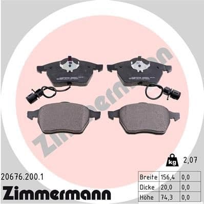 Brake Pad Set, disc brake 20676.200.1