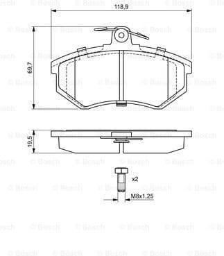 Brake Pad Set, disc brake 0986466700 - image 7