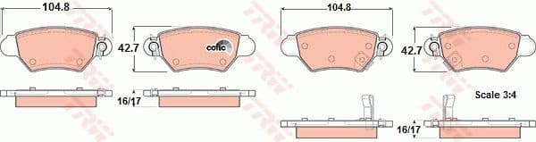 Brake Pad Set, disc brake COTEC GDB1352