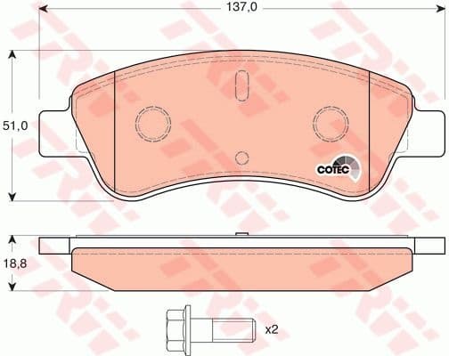 Brake Pad Set, disc brake COTEC GDB1463