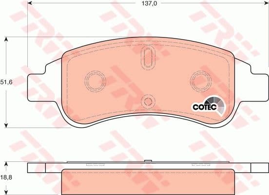 Brake Pad Set, disc brake COTEC GDB1563