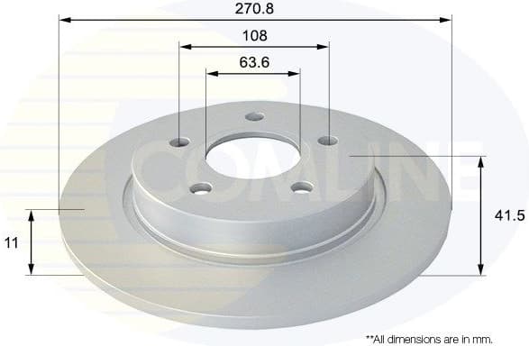 Brake disc, 1pcs REAR ADC1247