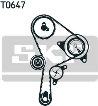 Water Pump & Timing Belt Kit SKF VKMC 06008 - image 2