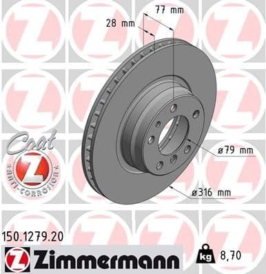 Brake Disc COAT Z 150.1279.20