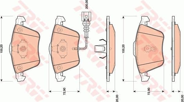Brake Pad Set, disc brake COTEC GDB1809