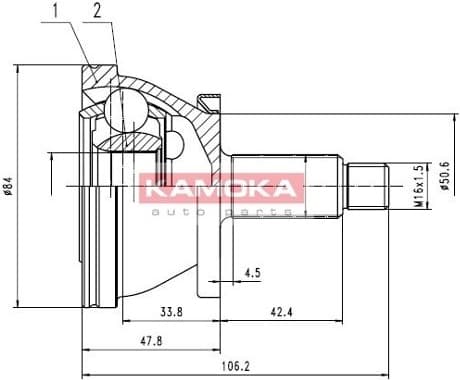 CV joint outer 7082