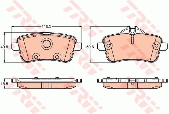 Brake pads rear, Top Quality GDB1947
