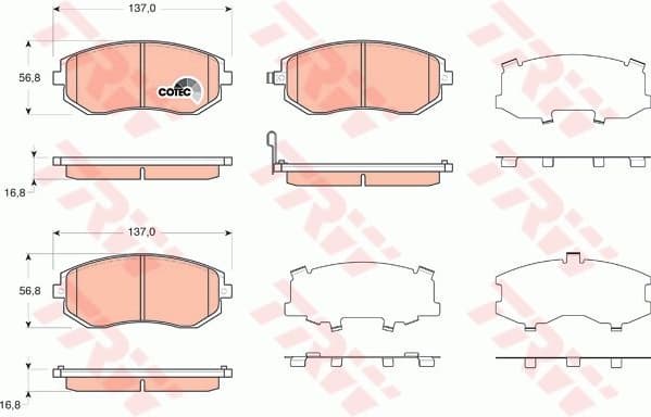 Brake Pad Set, disc brake COTEC GDB3371
