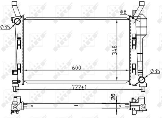 Radiator, engine cooling EASY FIT 53106