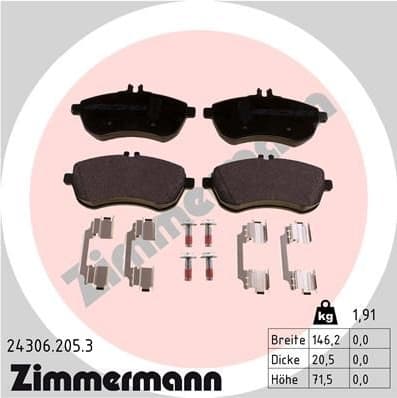 Brake Pad Set, disc brake 24306.205.3