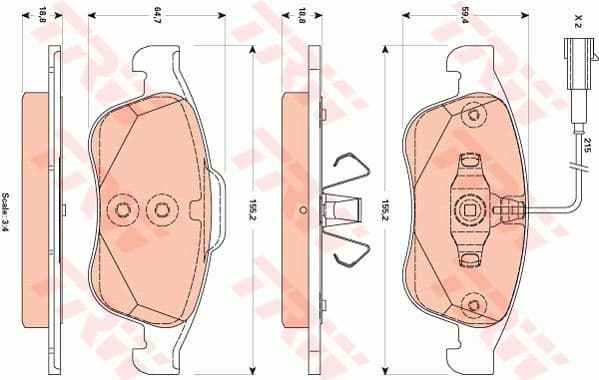 Brake Pad Set, disc brake COTEC GDB1873