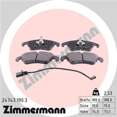 Brake Pad Set, disc brake 24743.190.3