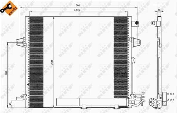 Condenser, air conditioning EASY FIT 35618