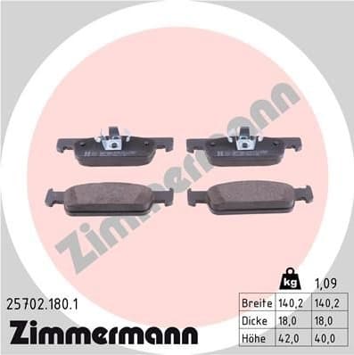 Brake Pad Set, disc brake 25702.180.1