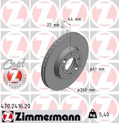 Brake Disc COAT Z 470.2416.20