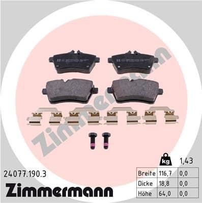 Brake Pad Set, disc brake 24077.190.3