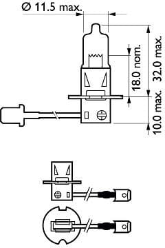 Lemputė 12V 55W PK22s - 12336PRC1 (PHILIPS) - Autoera - image 3