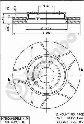 Brake Disc XTRA LINE - Max 09.6845.75